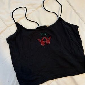 Bedazzled cherry playboy tank top! 🍒